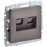 Розетка двойная RJ11+RJ45 кат.5E IEK Brite РК/Т12-БрТБ темная бронза