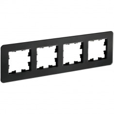 Рамка на 4 поста IEK Brite РУ-4-2-Бр стекло черный RE &mdash; Multielectrika