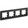 Рамка на 4 поста IEK Brite РУ-4-2-Бр стекло черный RE