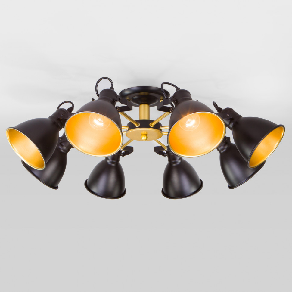 Потолочная люстра с поворотными рожками 70112/8 черный фото 1 &mdash; Multielectrika