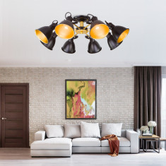 Потолочная люстра с поворотными рожками 70112/8 черный &mdash; Multielectrika