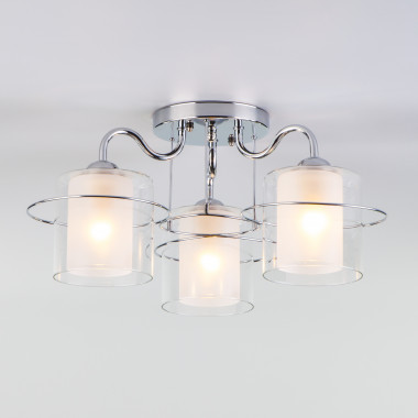 Потолочная люстра со стеклянными плафонами 30160/3 хром — Multielectrika