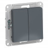 Выключатель двухклавишный Schneider Electric Atlas Design грифель