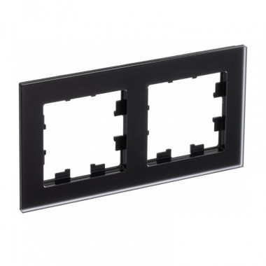 Рамка Schneider Electric Atlas Design Nature на 2 поста, матовое черное стекло — Multielectrika