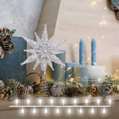 Гирлянда нить "Роса" теплый белый на батарейках 3 м IP20 400-006 теплый белый &mdash; Multielectrika