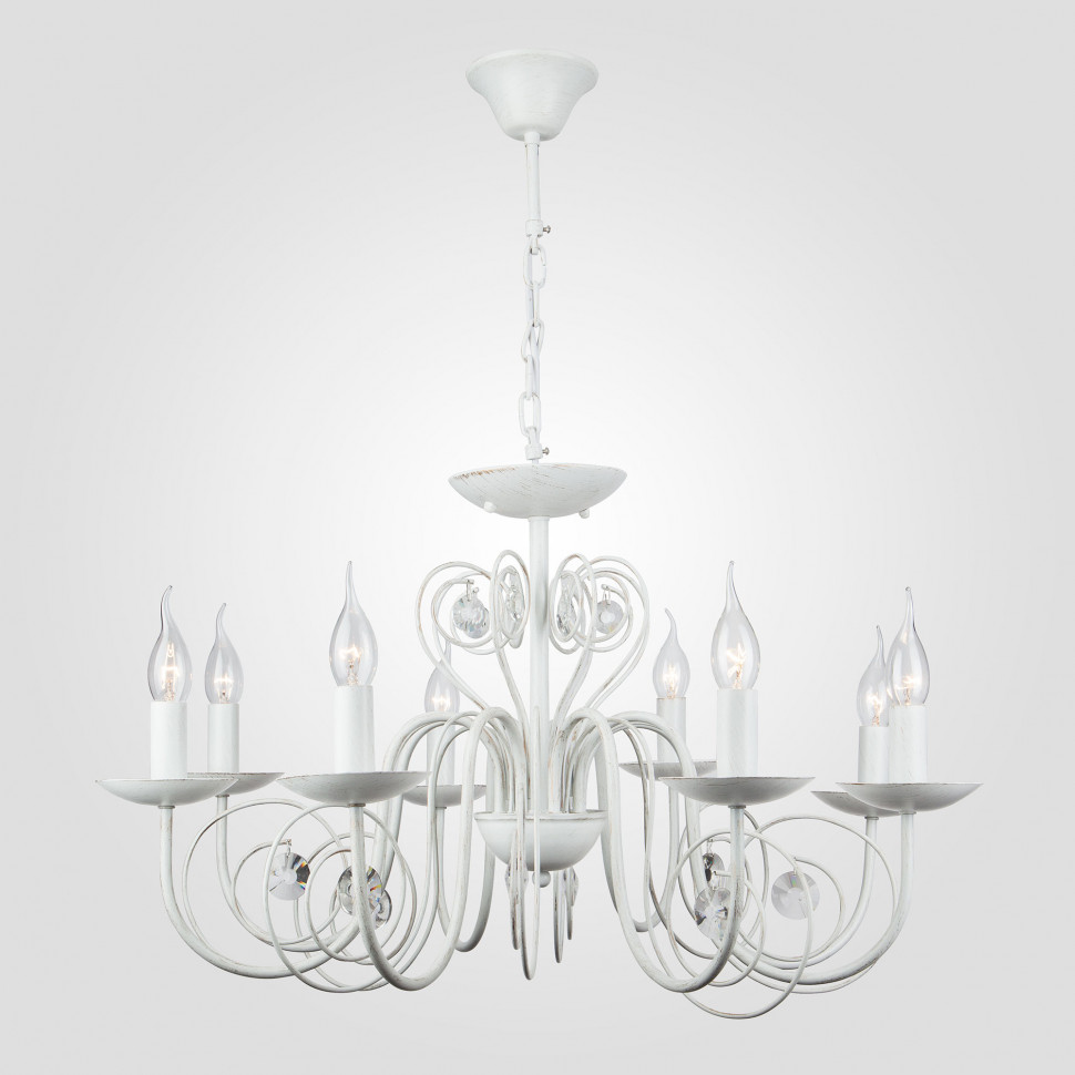 Люстра с хрустальным декором 60018/8 белый с золотом фото 1 — Multielectrika