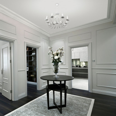 Люстра с хрустальным декором 60018/8 белый с золотом — Multielectrika