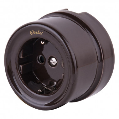 Розетка с заземлением коричневый ретро W5671014 — Multielectrika