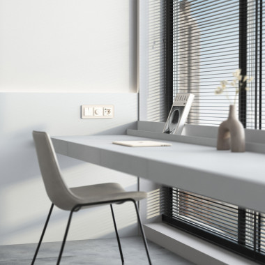 Розетка с заземлением, шторками и USB тип A+C (айвори матовый) W1171762 — Multielectrika