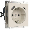 Розетка с заземлением, шторками и USB тип A+C (айвори матовый) W1171762 фото 1 &mdash; Multielectrika