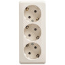 Розетка 3К+З без шторок 16А 250B Кремовая Schneider Electric Этюд PA16-011K