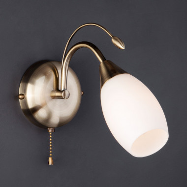 Настенный светильник со стеклянным плафоном 22080/1 античная бронза — Multielectrika