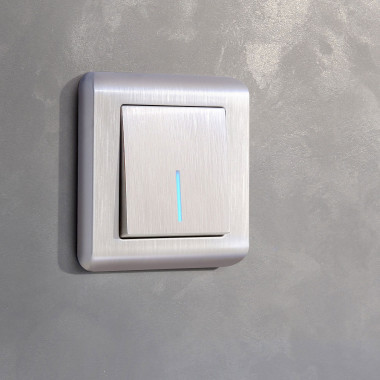 Выключатель одноклавишный проходной с подсветкой (перламутровый рифленый) W1112113 &mdash; Multielectrika