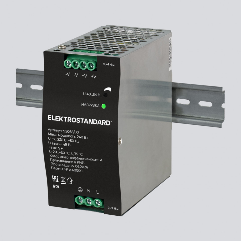 Блок питания 240W 48V IP20 95068/00 Блок питания 240W 48V IP20 95068/00 фото 1 &mdash; Multielectrika