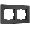 Рамка из стекла на 2 поста Senso черный soft-touch W0023108 фото 1 &mdash; Multielectrika