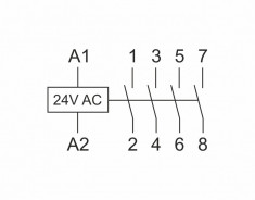 Контактор модульный (Ампер-25 / Волт-24 АС / Контакт-4NO) ST25-40/24 &mdash; Multielectrika