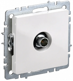 Розетка TV оконечная IEK Brite РТВ11-0-БрБ белая &mdash; Multielectrika