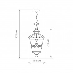 Diadema H черное золото уличный подвесной светильник IP44 GLYF-8046H &mdash; Multielectrika