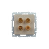 Аудиорозетка 4-местная IEK Brite РА10-БрШ шампань фото 2 — Multielectrika