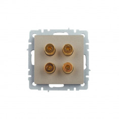 Аудиорозетка 4-местная IEK Brite РА10-БрШ шампань &mdash; Multielectrika