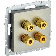 Аудиорозетка 4-местная IEK Brite РА10-БрШ шампань &mdash; Multielectrika