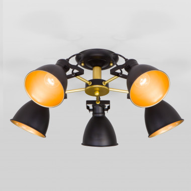 Потолочная люстра в стиле лофт 70112/5 черный — Multielectrika
