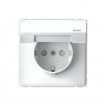 Розетка силовая Systeme Electric ArtGallery Aqua со шторками и крышкой 16А, IP44, белый