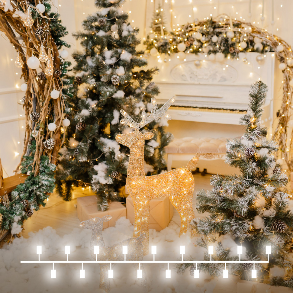 Гирлянда нить "Роса" теплый белый 10м IP20 400-008 теплый белый фото 1 — Multielectrika