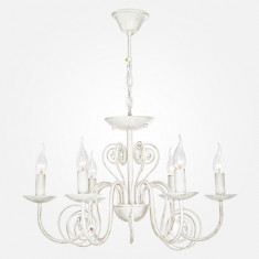 Люстра с прозрачным хрусталем 60018/6 белый с золотом &mdash; Multielectrika