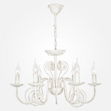 Люстра с прозрачным хрусталем 60018/6 белый с золотом — Multielectrika