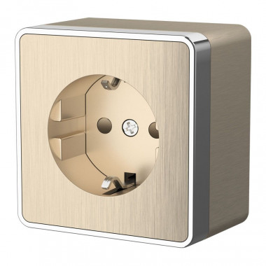 Розетка с заземлением и шторками Gallant (шампань рифленый) W5071110 — Multielectrika