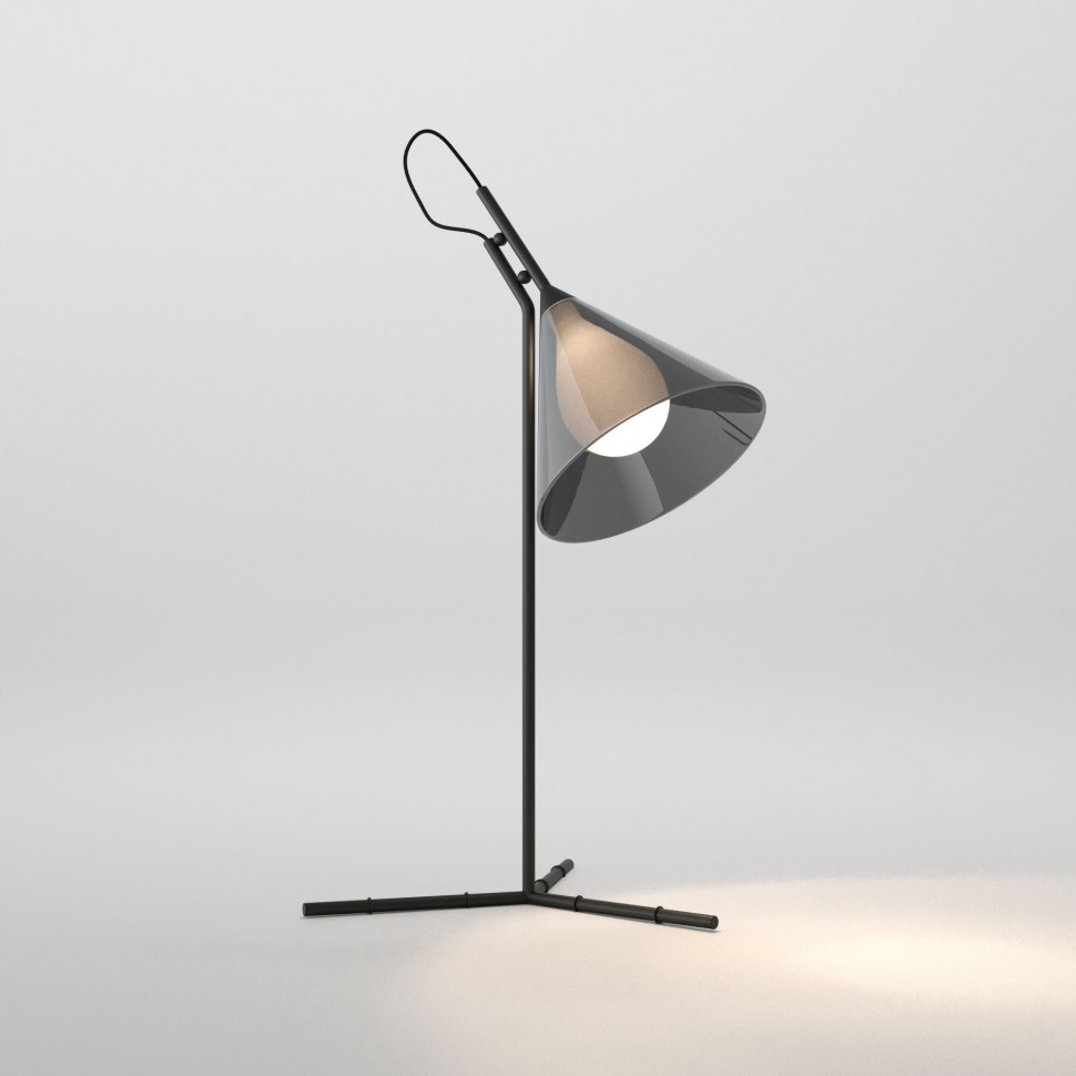 Настольный светильник со стеклянным плафоном 01186/1 черный фото 1 — Multielectrika