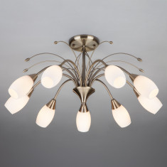 Потолочная люстра со стеклянными плафонами 22080/9 античная бронза &mdash; Multielectrika