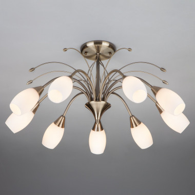 Потолочная люстра со стеклянными плафонами 22080/9 античная бронза — Multielectrika