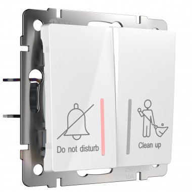 Выключатель двухклавишный для отелей (белый) W1120801 — Multielectrika