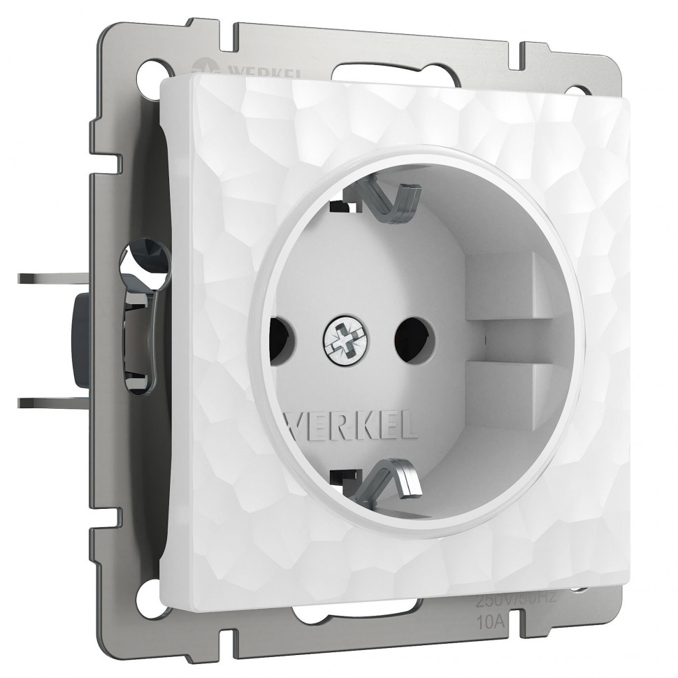 Розетка с заземлением и шторками (Hammer белый) W1271101 фото 1 &mdash; Multielectrika