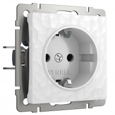 Розетка с заземлением и шторками (Hammer белый) W1271101 &mdash; Multielectrika