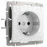 Розетка с заземлением и шторками (Hammer белый) W1271101