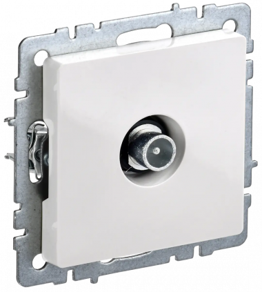 Розетка TV проходная IEK Brite РТВ10-0-БрБ белая — Multielectrika