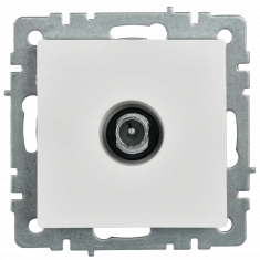 Розетка TV проходная IEK Brite РТВ10-0-БрБ белая &mdash; Multielectrika