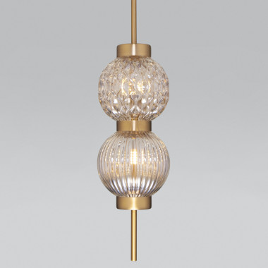 Подвесной светильник со стеклянными плафонами 50186/2 латунь — Multielectrika