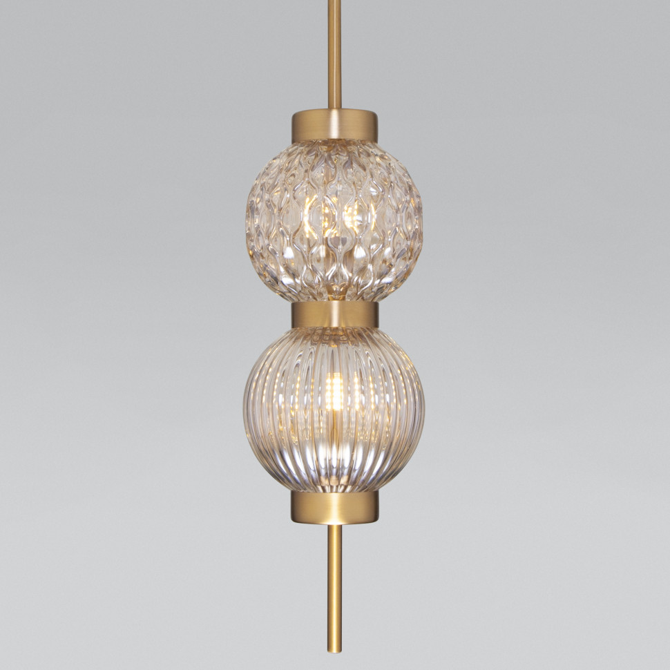 Подвесной светильник со стеклянными плафонами 50186/2 латунь фото 1 — Multielectrika