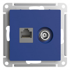 Розетка TV+RJ-45 Systeme Electric AtlasDesign кат. 5E, аквамарин &mdash; Multielectrika