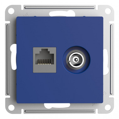 Розетка TV+RJ-45 Systeme Electric AtlasDesign кат. 5E, аквамарин — Multielectrika