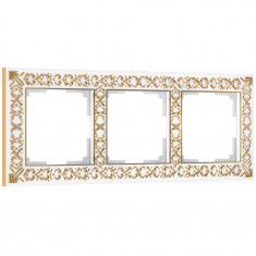 Рамка на 3 поста (белое золото) W0031523 &mdash; Multielectrika