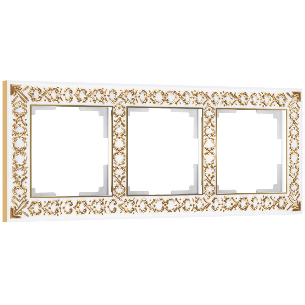 Рамка на 3 поста (белое золото) W0031523 фото 1 — Multielectrika