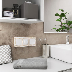 Рамка на 3 поста (белое золото) W0031523 &mdash; Multielectrika