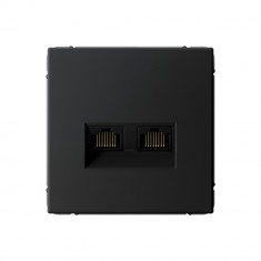 Розетка двойная RJ-45 Systeme Electric ArtGallery кат.6А, карбон &mdash; Multielectrika