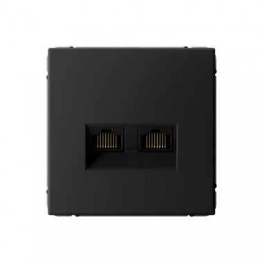 Розетка двойная RJ-45 Systeme Electric ArtGallery кат.6А, карбон — Multielectrika