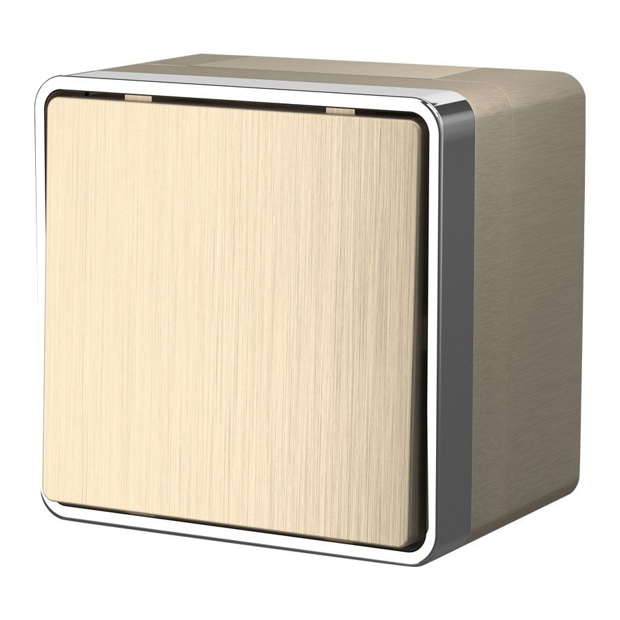 Выключатель одноклавишный влагозащищенный Gallant шампань рифленый W5010210 фото 1 &mdash; Multielectrika